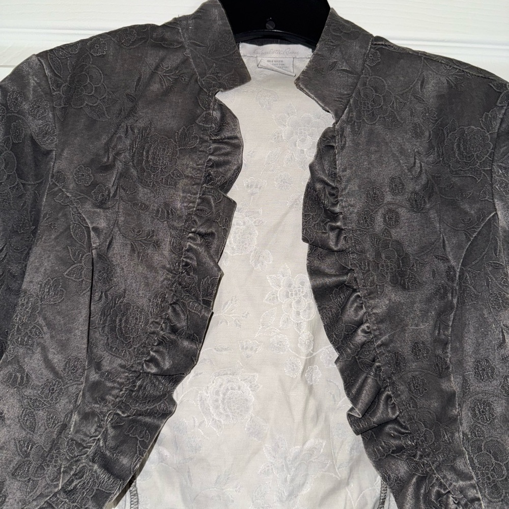 Charlotte Russe Charcoal Floral Blazer